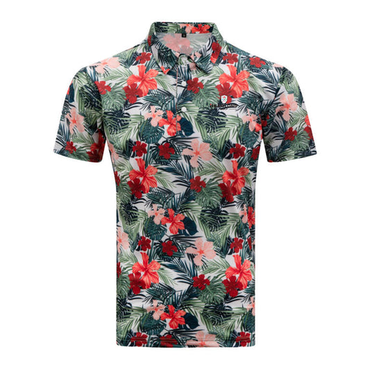 Men's Golf Polo Summer Short Sleeve T-Shirt Sports Golf Polo Shirt Quick Drying Sweating Elastic Breathable Sunscreen Top Golf Shirt Moisture Wicking Golf Polo
