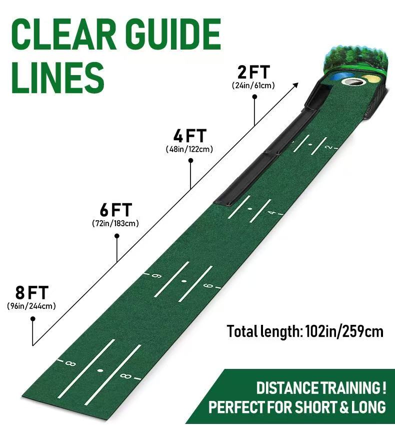 Golf sand hole push rod training device, practice tool, automatic indoor return ball, anti-skid green