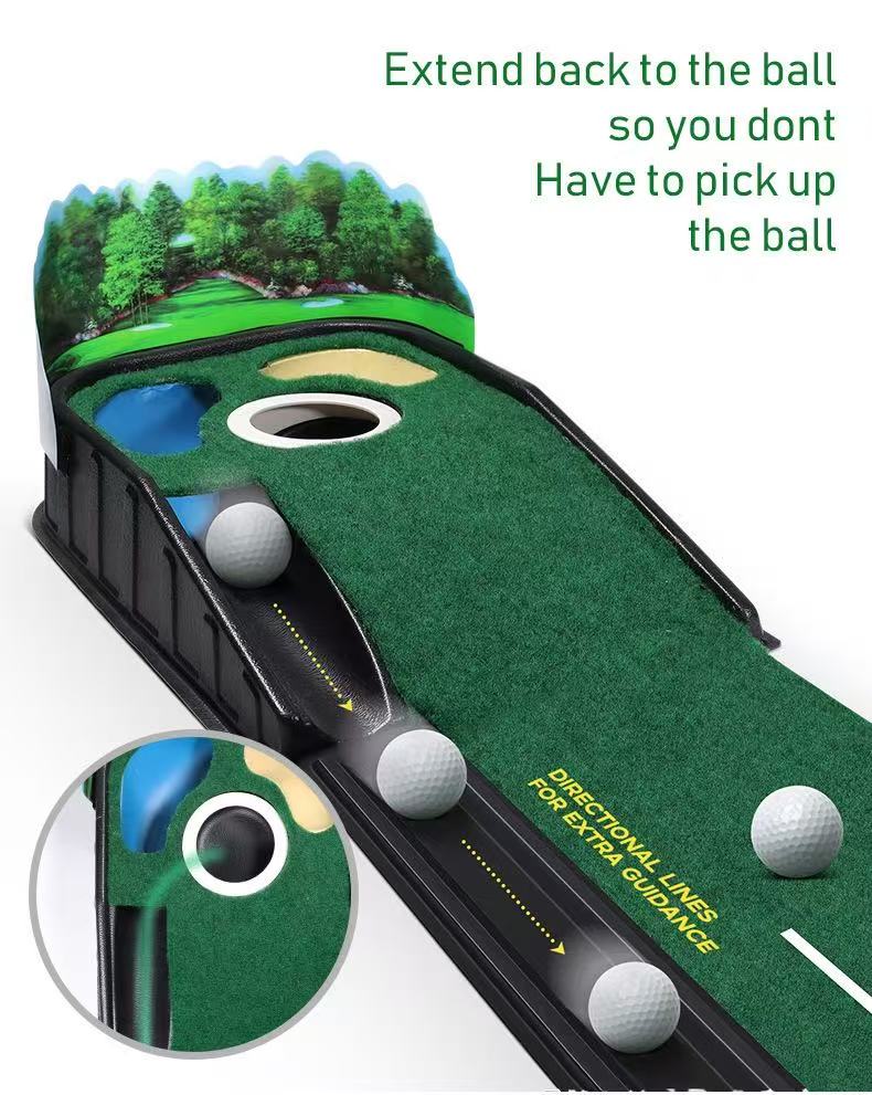 Golf sand hole push rod training device, practice tool, automatic indoor return ball, anti-skid green