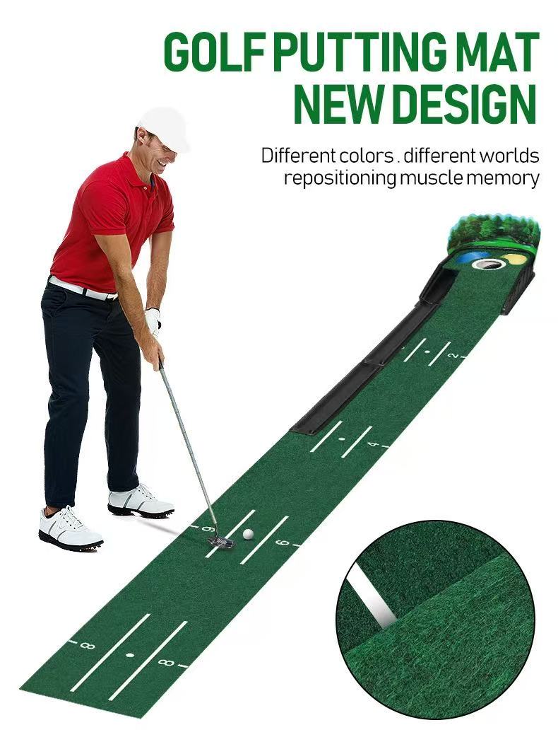 Golf sand hole push rod training device, practice tool, automatic indoor return ball, anti-skid green