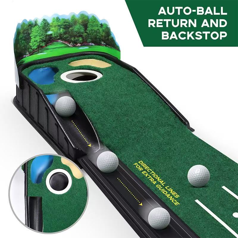 Golf sand hole push rod training device, practice tool, automatic indoor return ball, anti-skid green