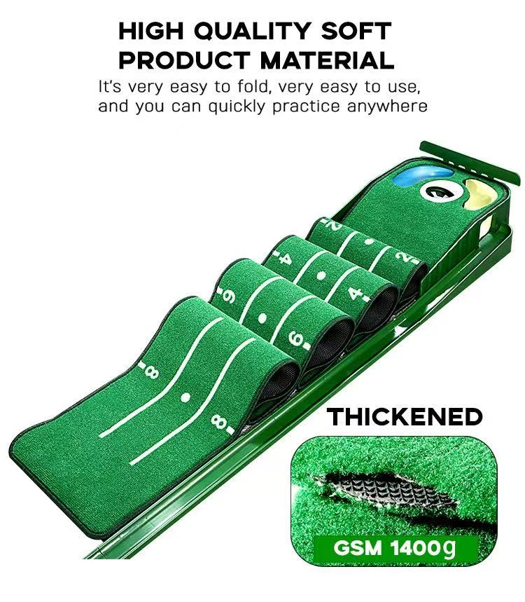 Best-Seller! Mini Putting Mat | Factory Stock • Portable Indoor/Outdoor Use • Compact Golf Putting Green Trainer • Direct from Manufacturer