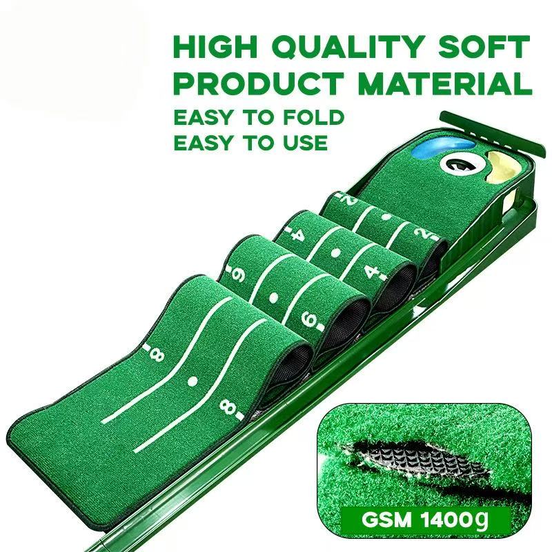 Best-Seller! Mini Putting Mat | Factory Stock • Portable Indoor/Outdoor Use • Compact Golf Putting Green Trainer • Direct from Manufacturer