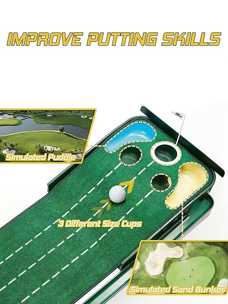 Best-Seller! Mini Putting Mat | Factory Stock • Portable Indoor/Outdoor Use • Compact Golf Putting Green Trainer • Direct from Manufacturer