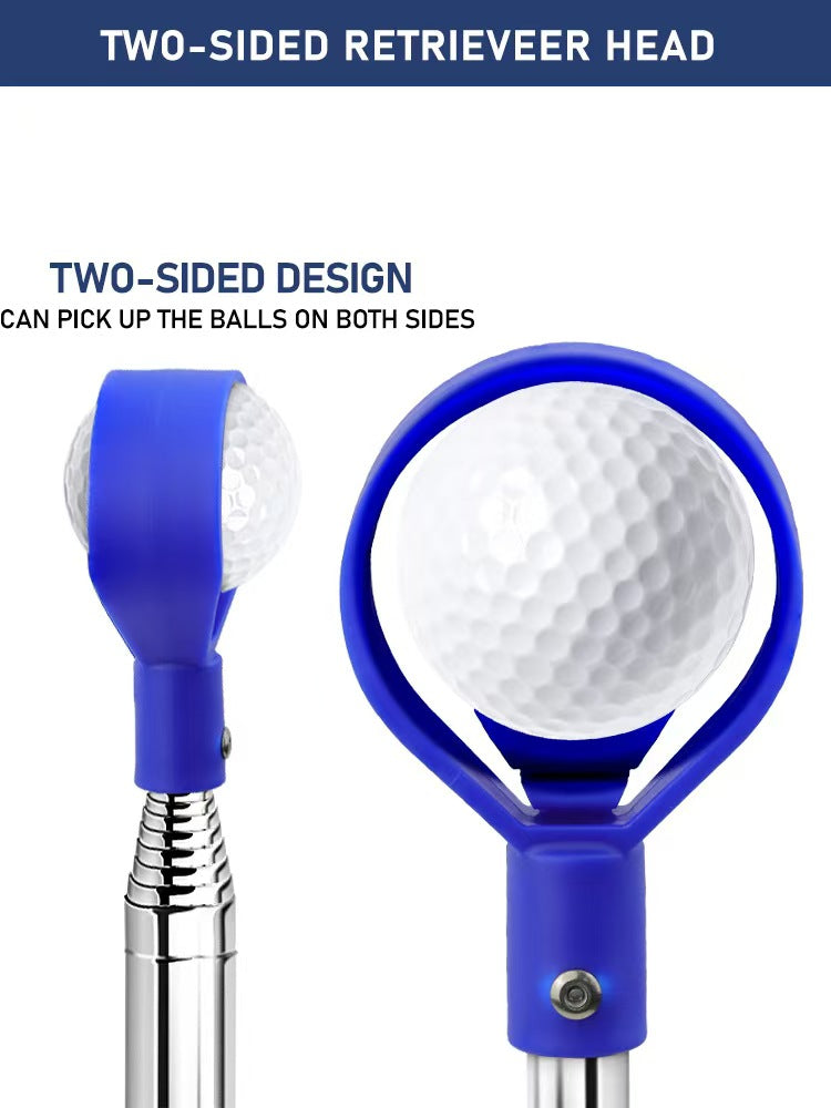 Golf Ball Retriever, White Cage with Blue-Yellow Grip (Factory Direct)