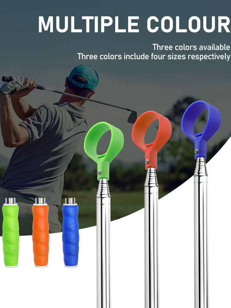 Golf Ball Retriever, White Cage with Blue-Yellow Grip (Factory Direct)