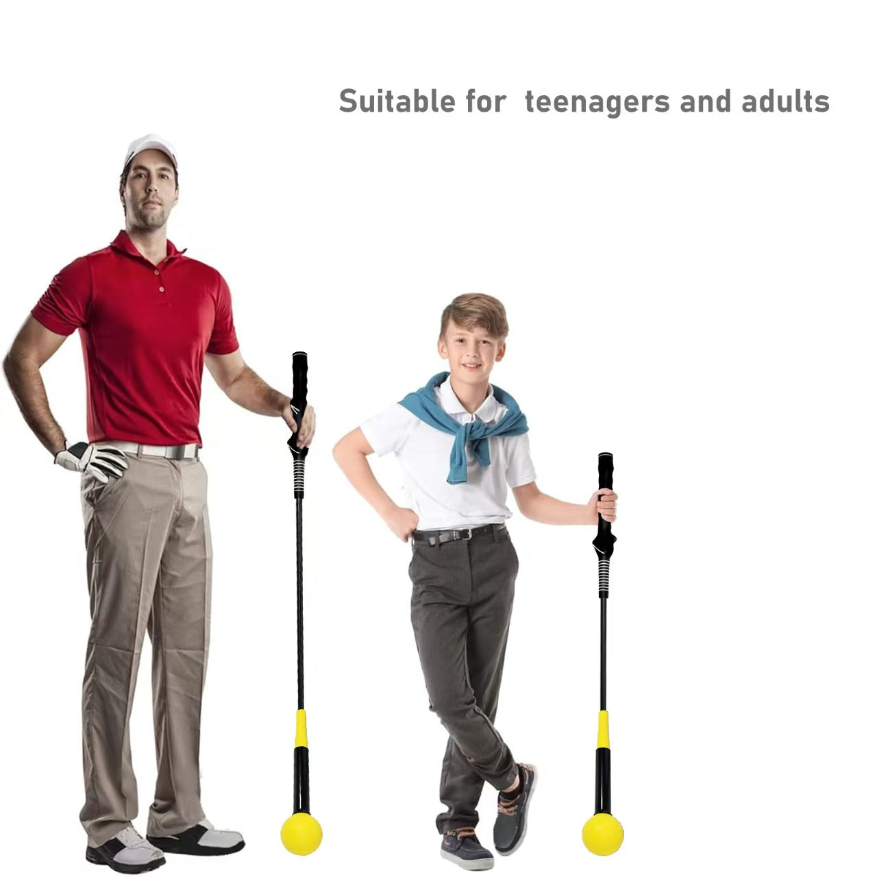 48-Inch Golf Swing Trainer - Contoured Grip Practice Rod (100cm/120cm Available)