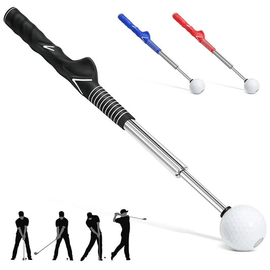 Audio Feedback Golf Swing Stick - Adjustable Length Trainer that produces a sound on each swing to promote proper tempo and form.