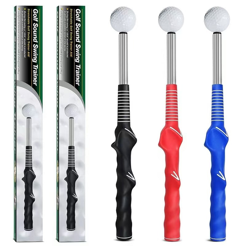Audio Feedback Golf Swing Stick - Adjustable Length Trainer that produces a sound on each swing to promote proper tempo and form.