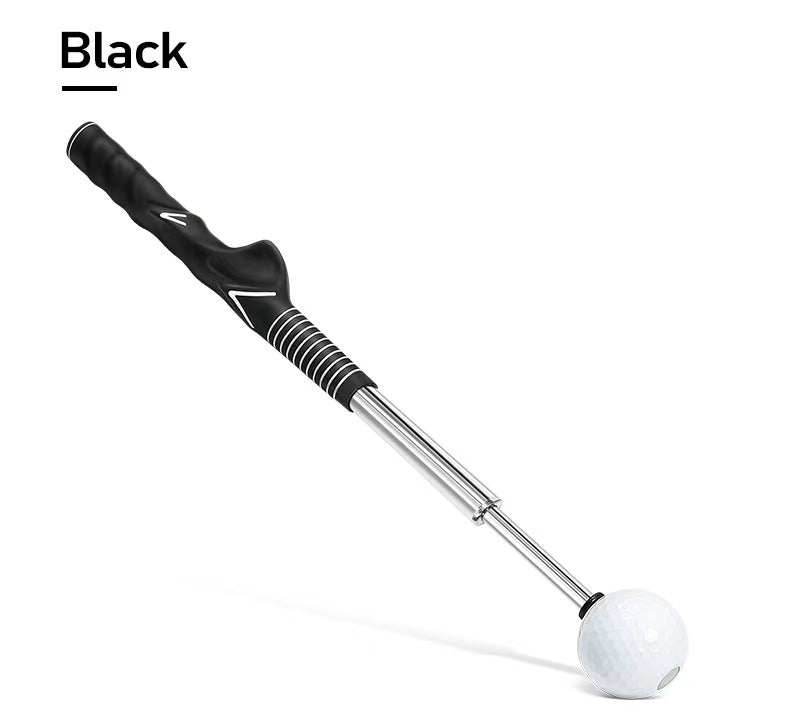 Audio Feedback Golf Swing Stick - Adjustable Length Trainer that produces a sound on each swing to promote proper tempo and form.