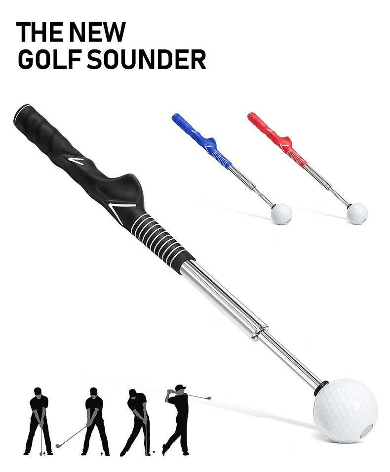 Audio Feedback Golf Swing Stick - Adjustable Length Trainer that produces a sound on each swing to promote proper tempo and form.