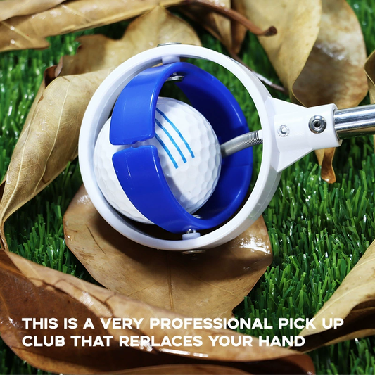 Golf Ball Retriever, White Cage with Blue-Yellow Grip (Factory Direct)