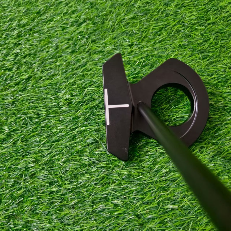 Men's Golf Putter with Auto-Balance and Face Return - Big Black Bull Horn Design