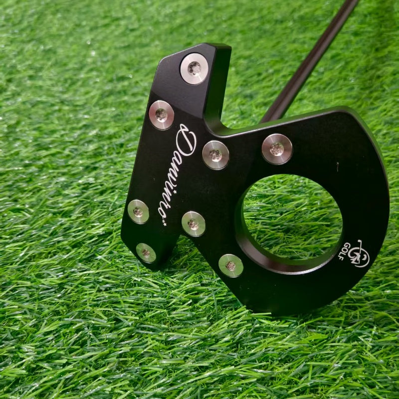 Men's Golf Putter with Auto-Balance and Face Return - Big Black Bull Horn Design