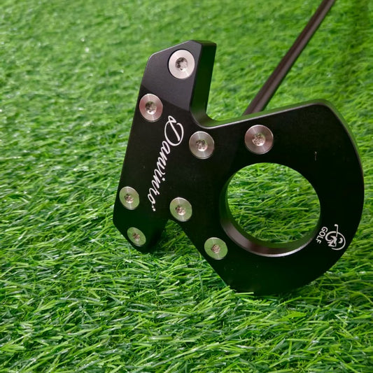 Men's Golf Putter with Auto-Balance and Face Return - Big Black Bull Horn Design