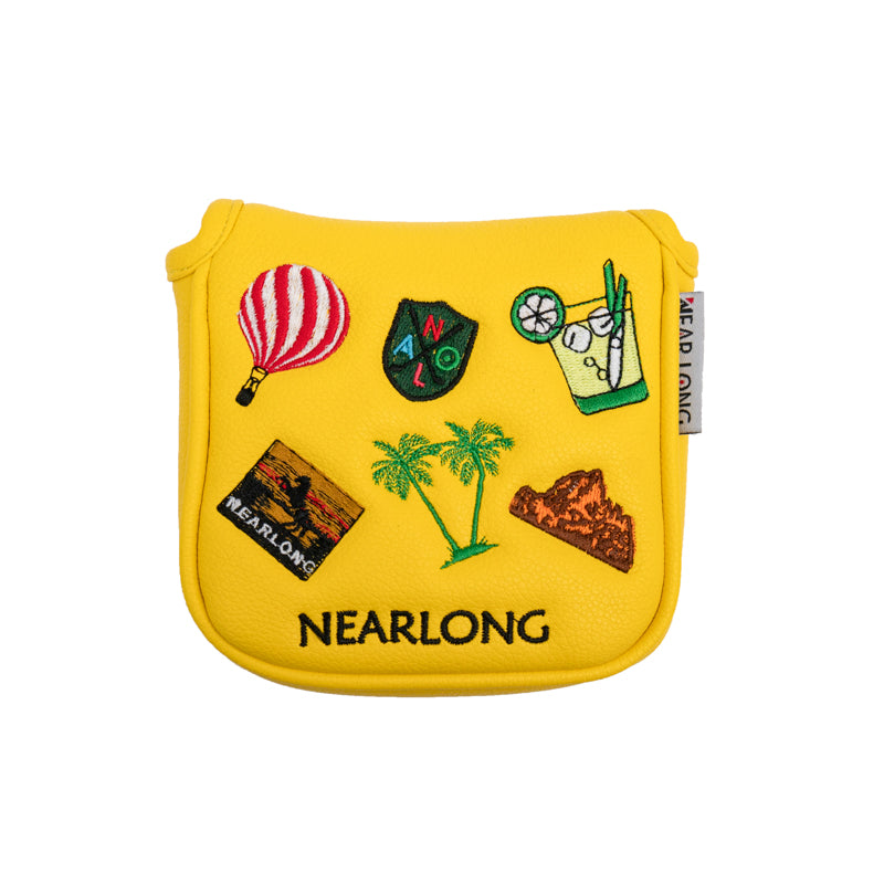 Golf putting rod cover, square semi-circular head cover, embroidered pattern, multiple options, waterproof magnetic suction opening and closing rod cover, golf cap cover