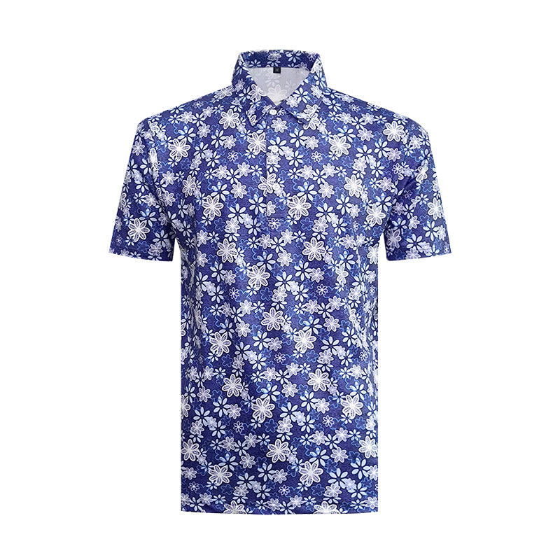 Men's Golf Polo Summer Short Sleeve T-Shirt Sports Golf Polo Shirt Quick Drying Sweating Elastic Breathable Sunscreen Top Golf Shirt Moisture Wicking Golf Polo