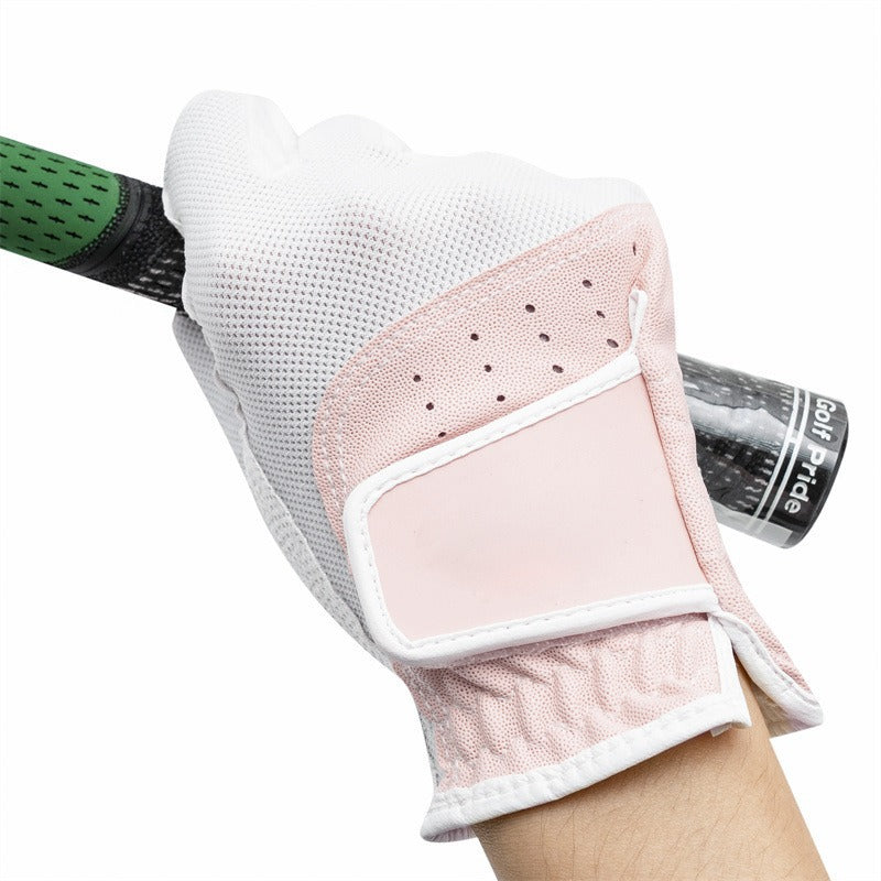 Custom Women's PU Mesh Golf Gloves - Durable & Breathable
