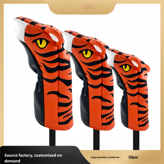 Golf club cover Tiger cartoon club cover No. 1 wood fairway wood waterproof PU embroidery thickened club cover