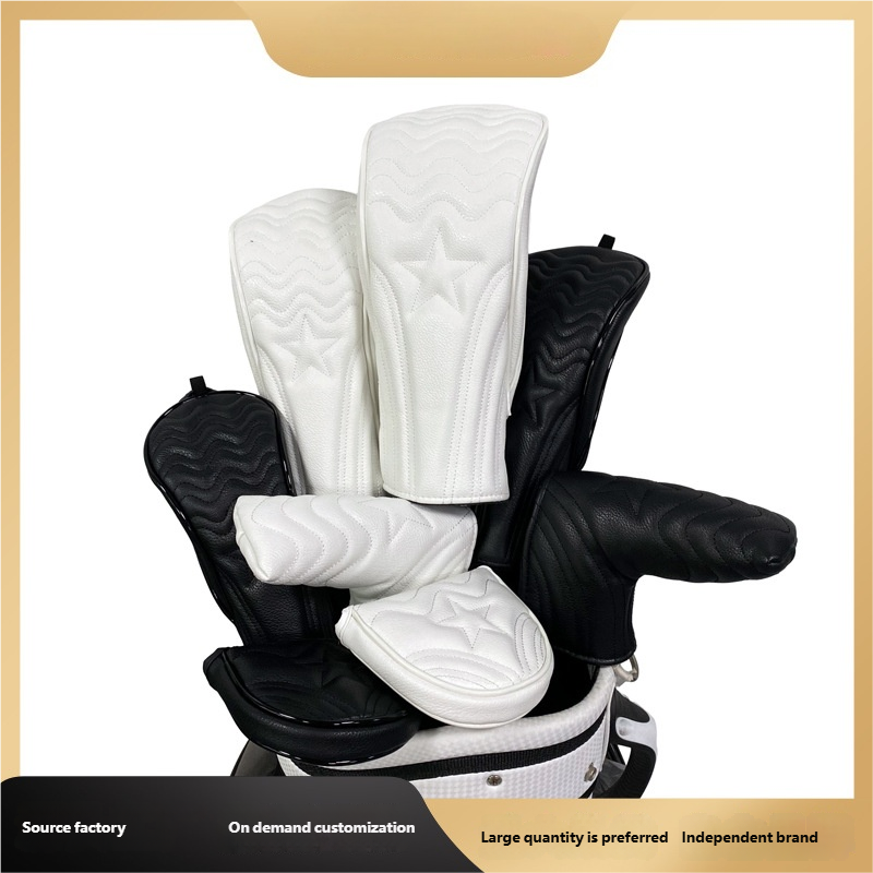 Golf club head covers vintage leather style 1 3 5 wood and fairway wood head covers classic look