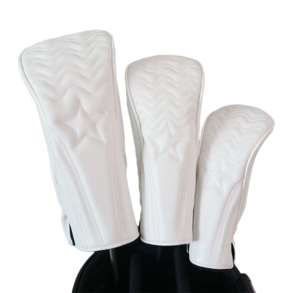Golf club head covers vintage leather style 1 3 5 wood and fairway wood head covers classic look
