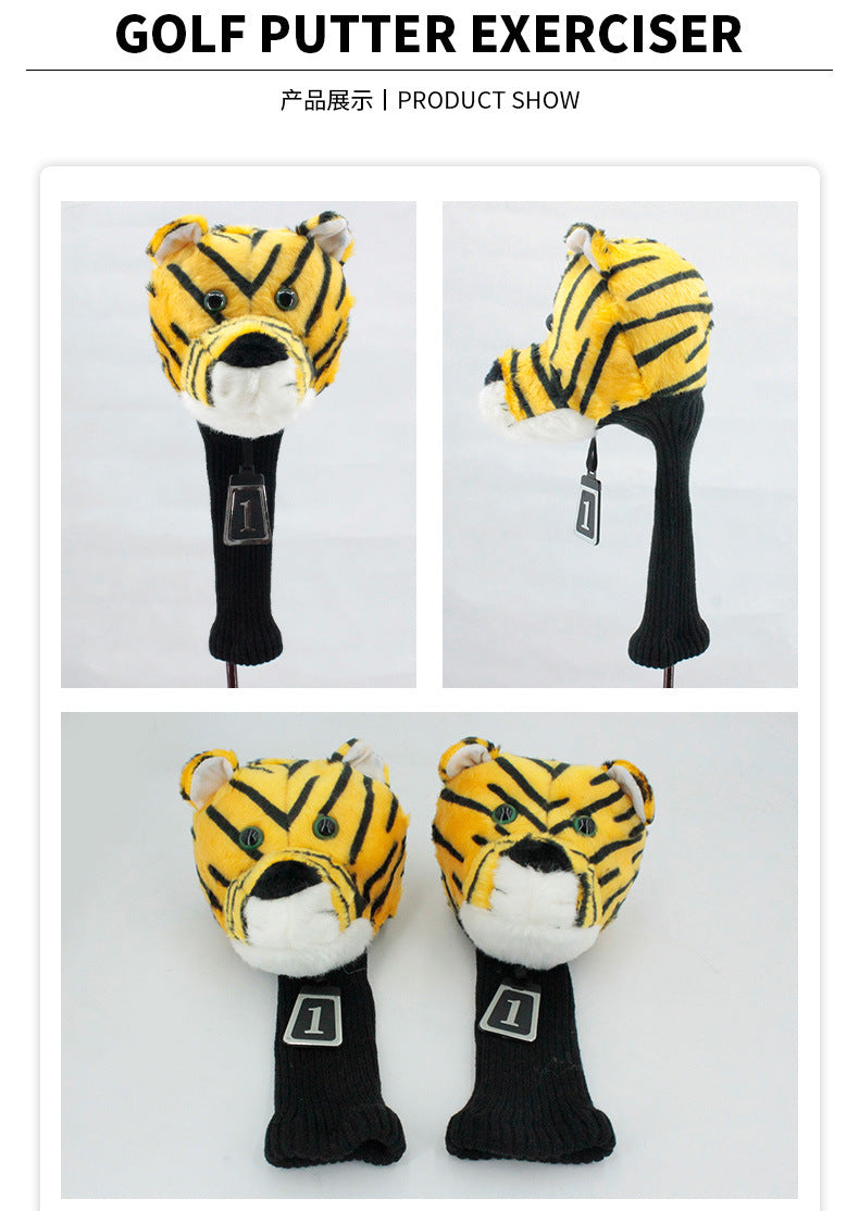 Funny golf club head cover, animal plush golf club head cover