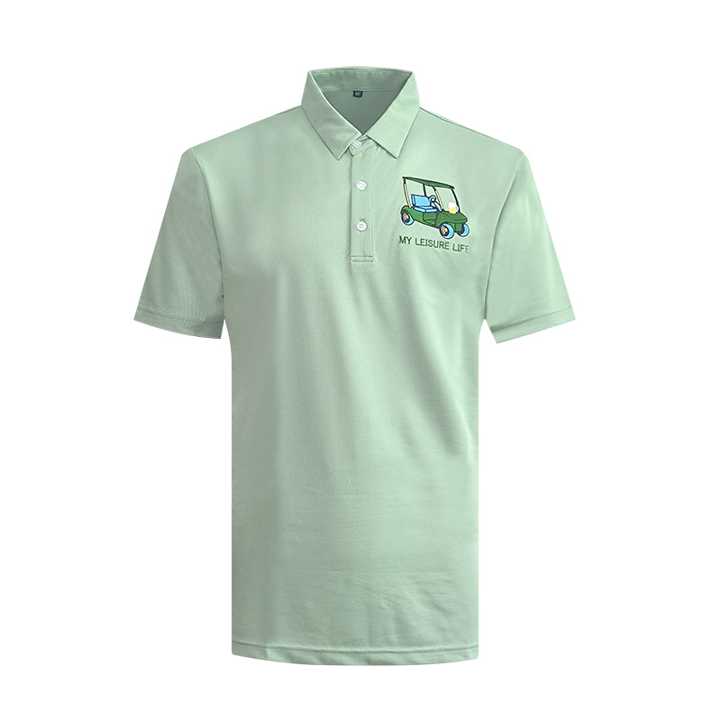 Men's Golf Polo Summer Short Sleeve T-Shirt Sports Golf Polo Shirt Quick Drying Sweating Elastic Breathable Sunscreen Top Golf Shirt Moisture Wicking Golf Polo