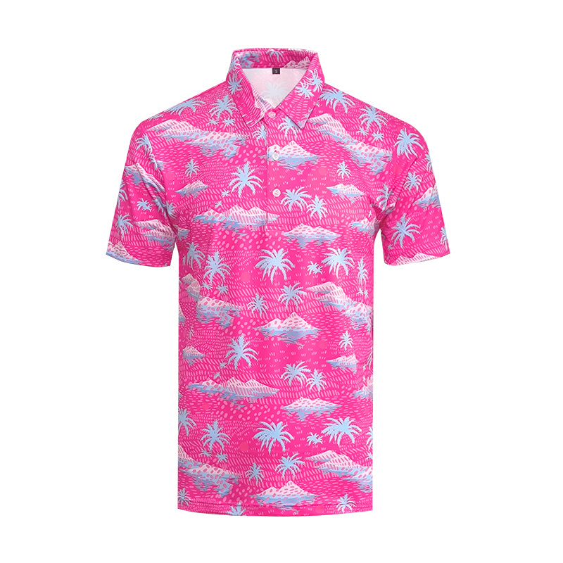 Men's Golf Polo Summer Short Sleeve T-Shirt Sports Golf Polo Shirt Quick Drying Sweating Elastic Breathable Sunscreen Top Golf Shirt Moisture Wicking Golf Polo