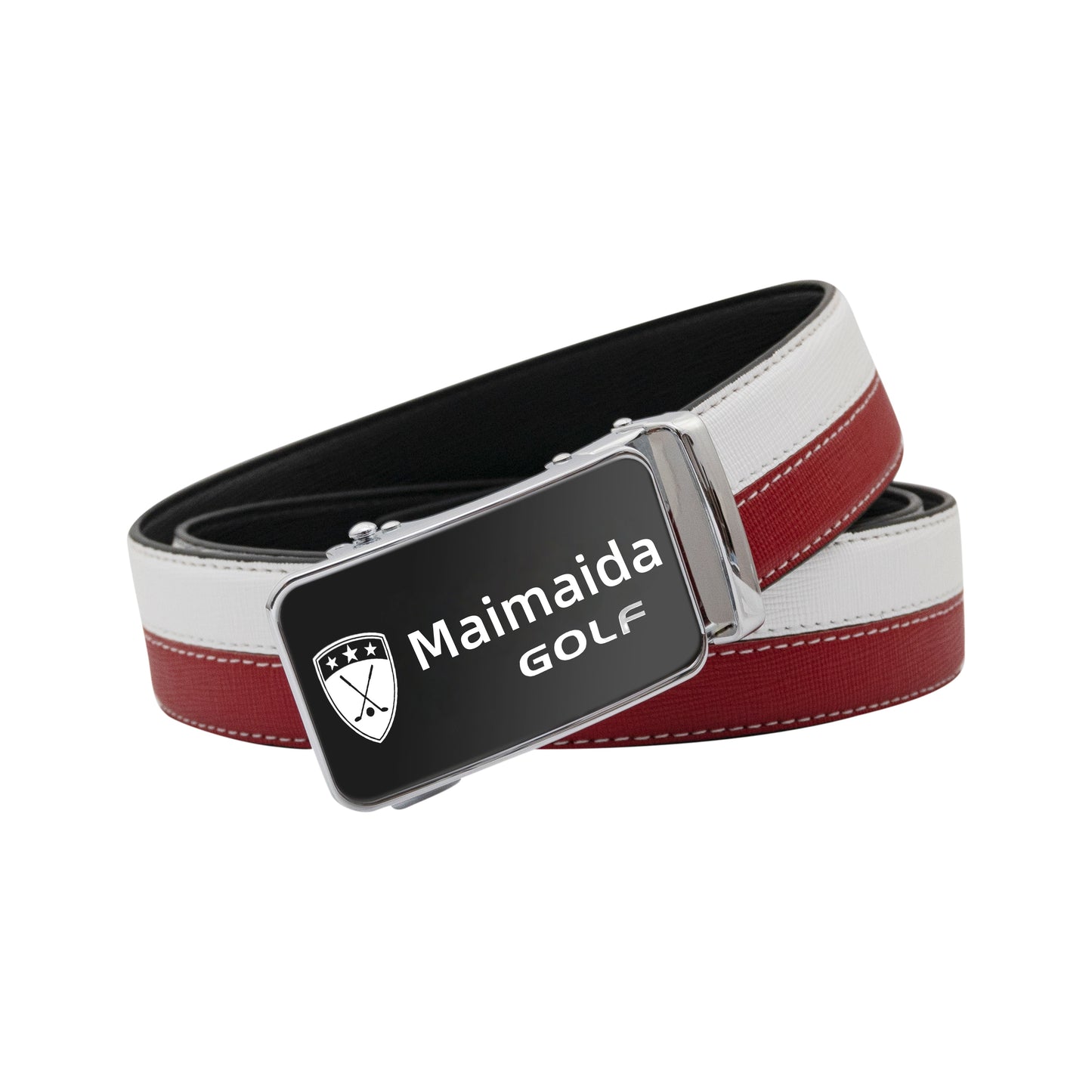 Golf automatic buckle belt, pure cowhide men's pants belt, golf belt,