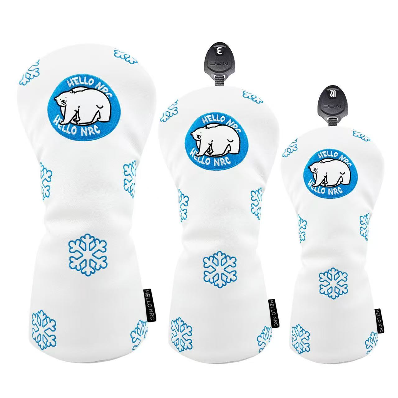 Golf club covers, full set of wood 1/3/5 protection covers, Samoyed wood club covers with cute cartoon colors, protective covers, iron covers, waterproof golf cap covers