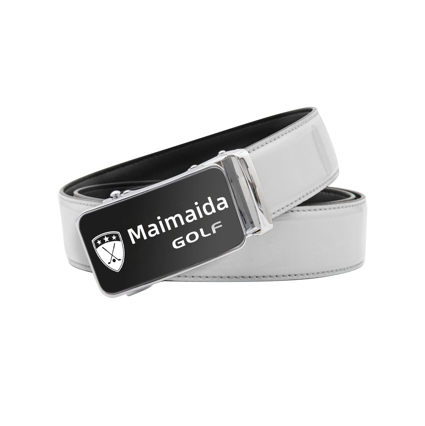 Golf automatic buckle belt, pure cowhide men's pants belt, golf belt,