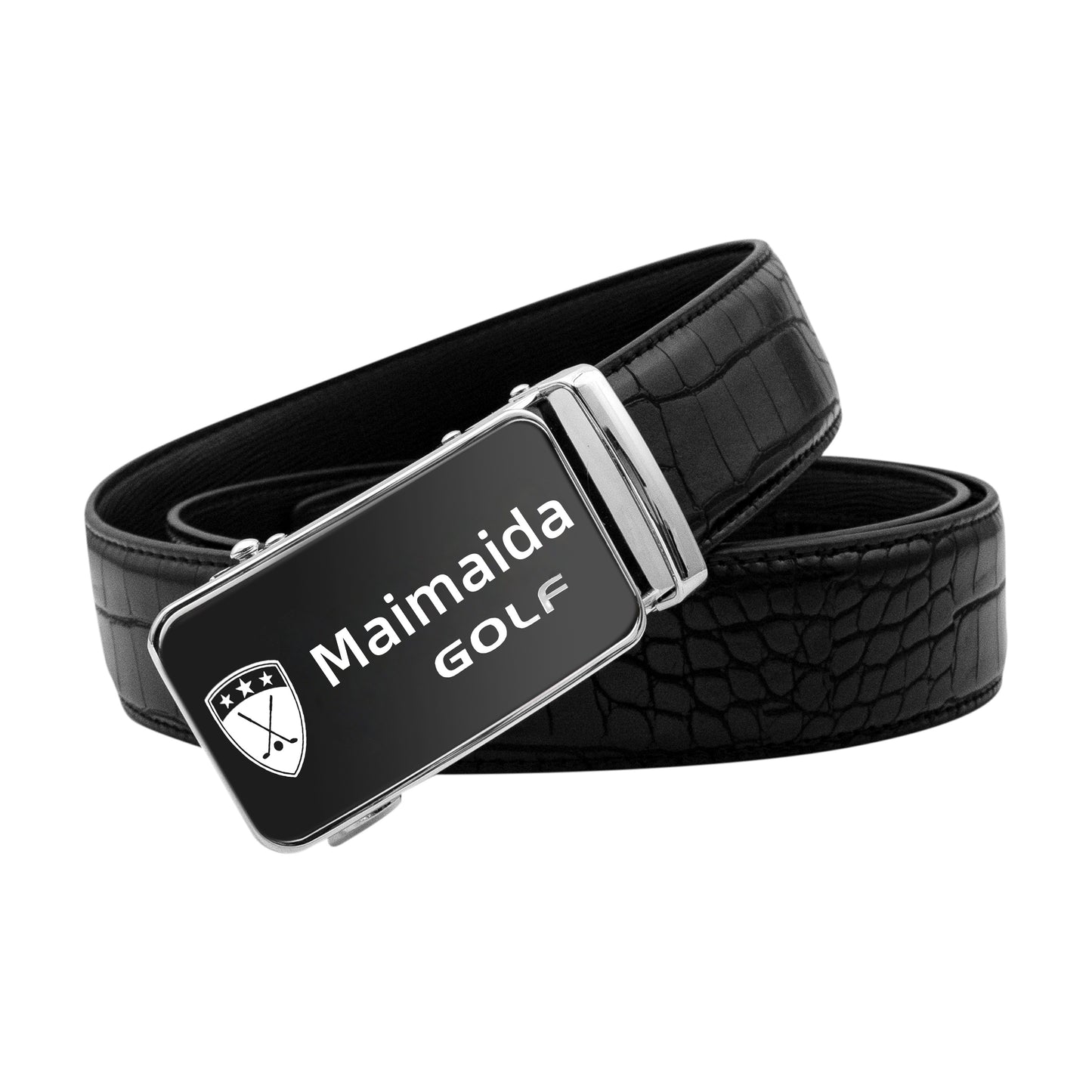 Golf automatic buckle belt, pure cowhide men's pants belt, golf belt,