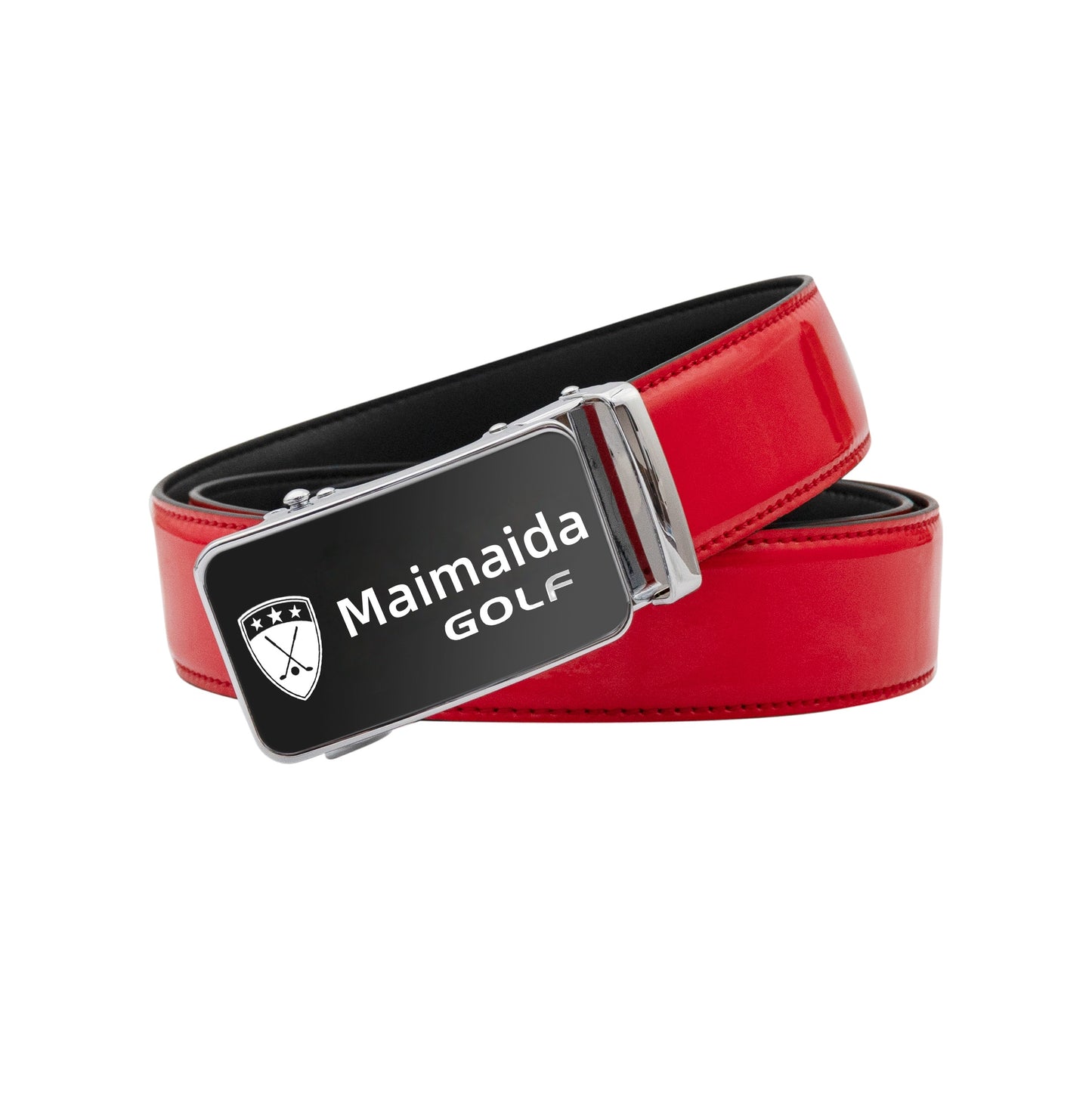 Golf automatic buckle belt, pure cowhide men's pants belt, golf belt,