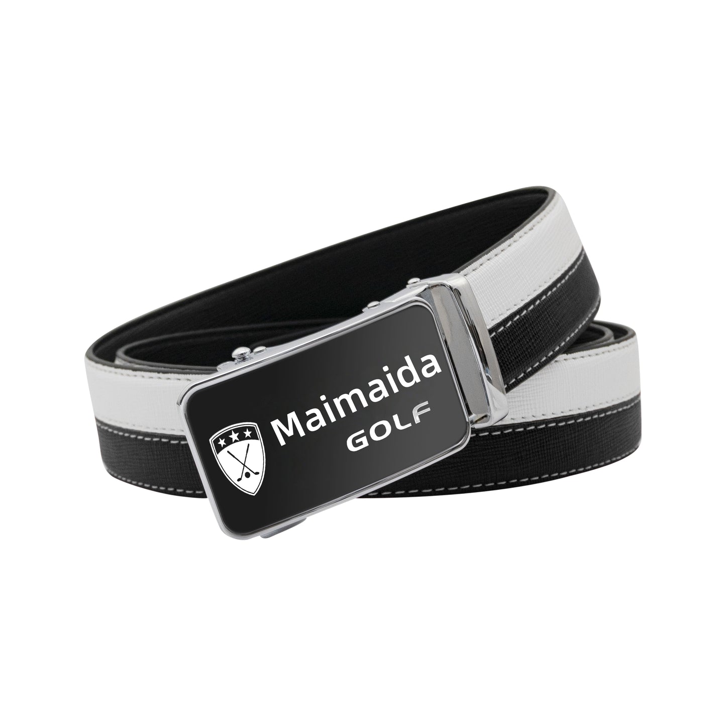 Golf automatic buckle belt, pure cowhide men's pants belt, golf belt,