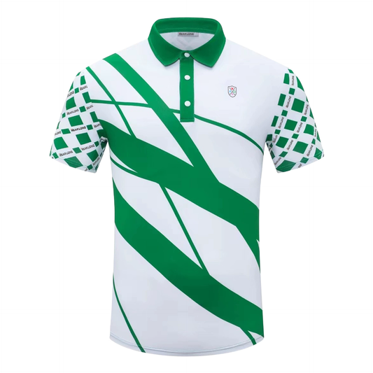 Men's Golf Polo Summer Short Sleeve T-Shirt Sports Golf Polo Shirt Quick Drying Sweating Elastic Breathable Sunscreen Top Golf Shirt Moisture Wicking Golf Polo