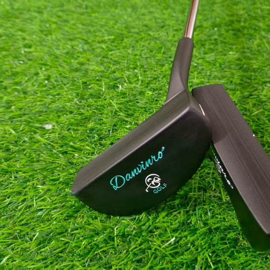 The small semi-circular golf push rod PUTTER features a portable, slip resistant, and lightweight design, allowing for high-precision bi-directional tapping into the hole