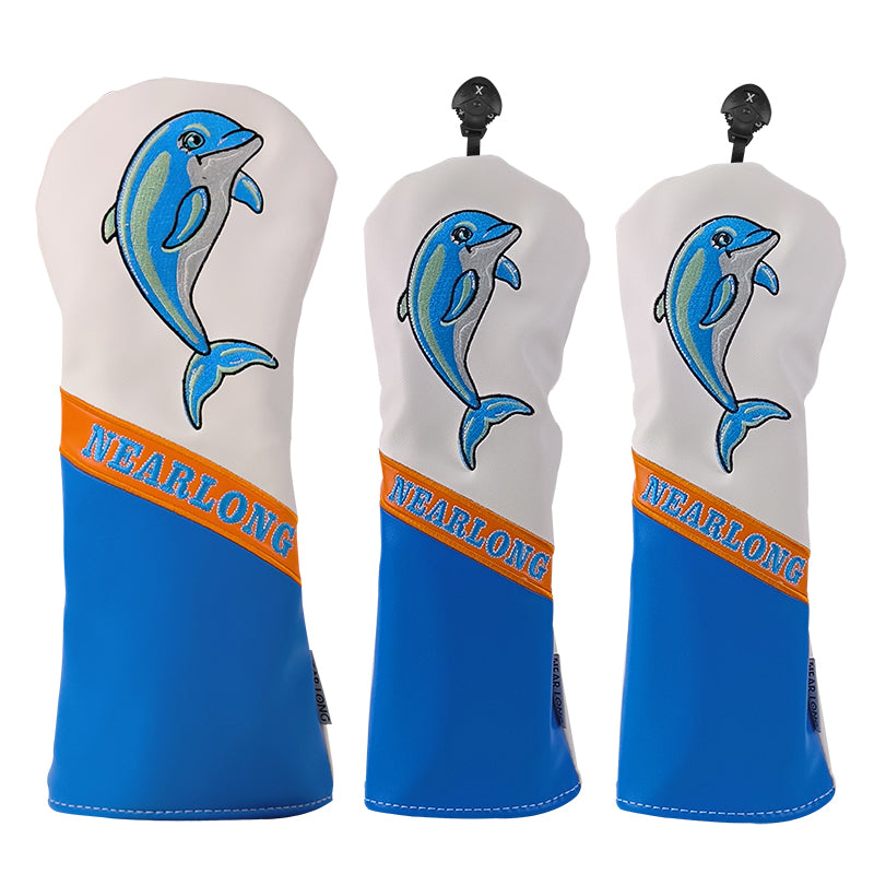 Golf waterproof wooden club cover embroidery protective cover swordfish cap club head cover No. 1 wooden ball head protective cap cover wooden club cover