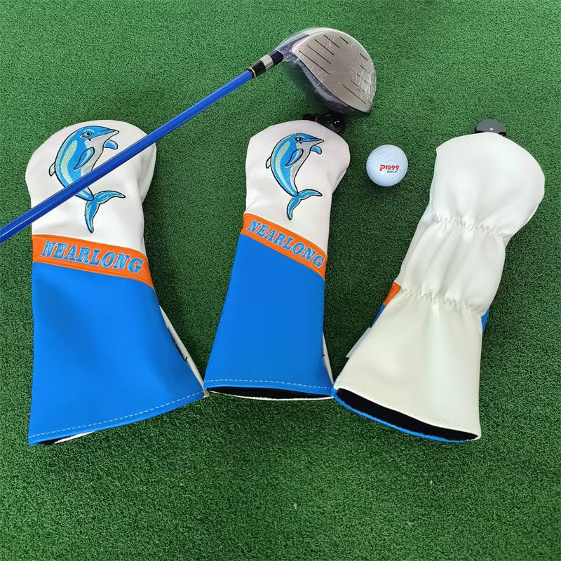 Golf waterproof wooden club cover embroidery protective cover swordfish cap club head cover No. 1 wooden ball head protective cap cover wooden club cover