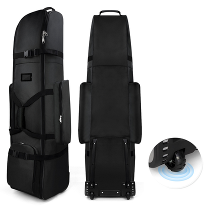 Golf aviation bag, portable and foldable with pulley, ball bag, club bag
