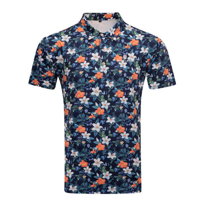 Men's Golf Polo Summer Short Sleeve T-Shirt Sports Golf Polo Shirt Quick Drying Sweating Elastic Breathable Sunscreen Top Golf Shirt Moisture Wicking Golf Polo