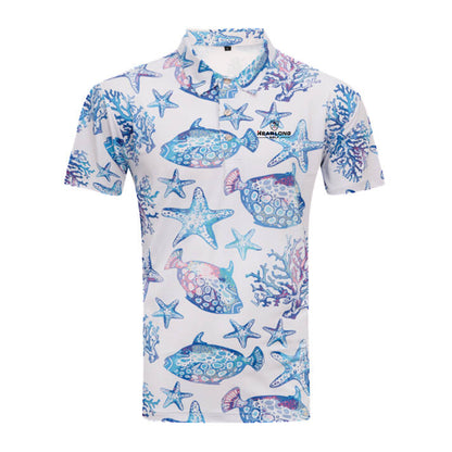 Men's Golf Polo Summer Short Sleeve T-Shirt Sports Golf Polo Shirt Quick Drying Sweating Elastic Breathable Sunscreen Top Golf Shirt Moisture Wicking Golf Polo