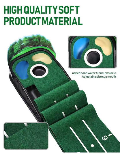 Golf sand hole push rod training device, practice tool, automatic indoor return ball, anti-skid green