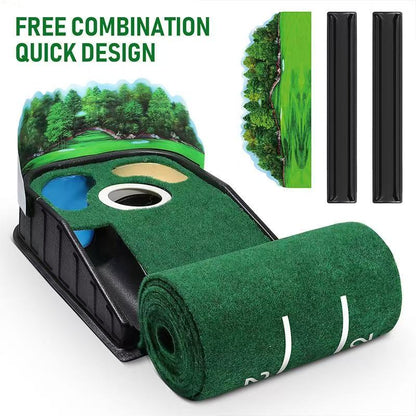 Golf sand hole push rod training device, practice tool, automatic indoor return ball, anti-skid green