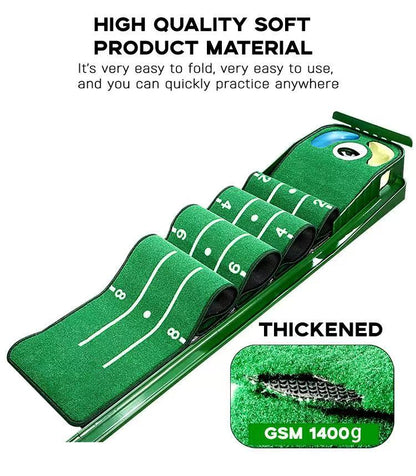 Best-Seller! Mini Putting Mat | Factory Stock • Portable Indoor/Outdoor Use • Compact Golf Putting Green Trainer • Direct from Manufacturer