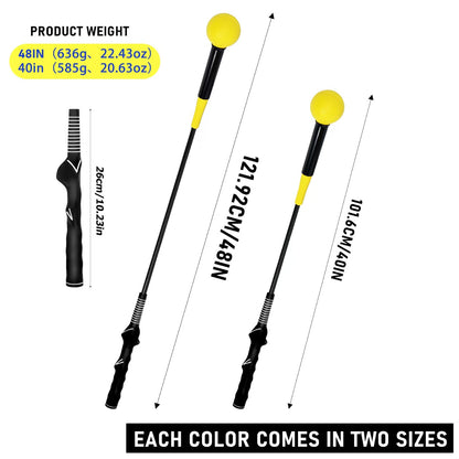 48-Inch Golf Swing Trainer - Contoured Grip Practice Rod (100cm/120cm Available)