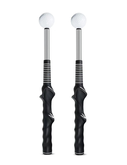 Audio Feedback Golf Swing Stick - Adjustable Length Trainer that produces a sound on each swing to promote proper tempo and form.