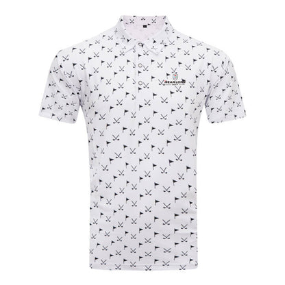 Men's Golf Polo Summer Short Sleeve T-Shirt Sports Golf Polo Shirt Quick Drying Sweating Elastic Breathable Sunscreen Top Golf Shirt Moisture Wicking Golf Polo