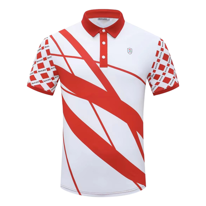 Men's Golf Polo Summer Short Sleeve T-Shirt Sports Golf Polo Shirt Quick Drying Sweating Elastic Breathable Sunscreen Top Golf Shirt Moisture Wicking Golf Polo