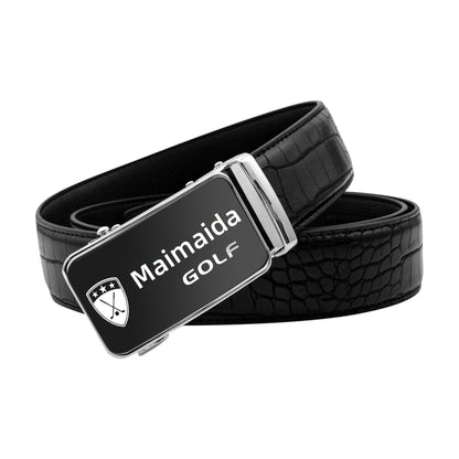 골프 자동 버클 벨트, 순수 소가죽 남성용 바지 벨트, 골프 벨트,