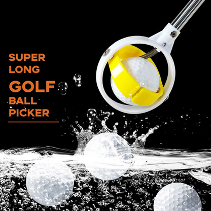 Golf Ball Retriever, White Cage with Blue-Yellow Grip (Factory Direct)